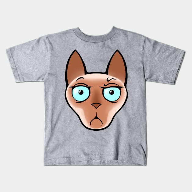 Siamese Cattitude Kids T-Shirt by jitterteez